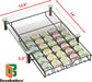 Crystal Tempered Glass K-Cup Holder Drawer for 30 Coffee Pods Storage, Black.
