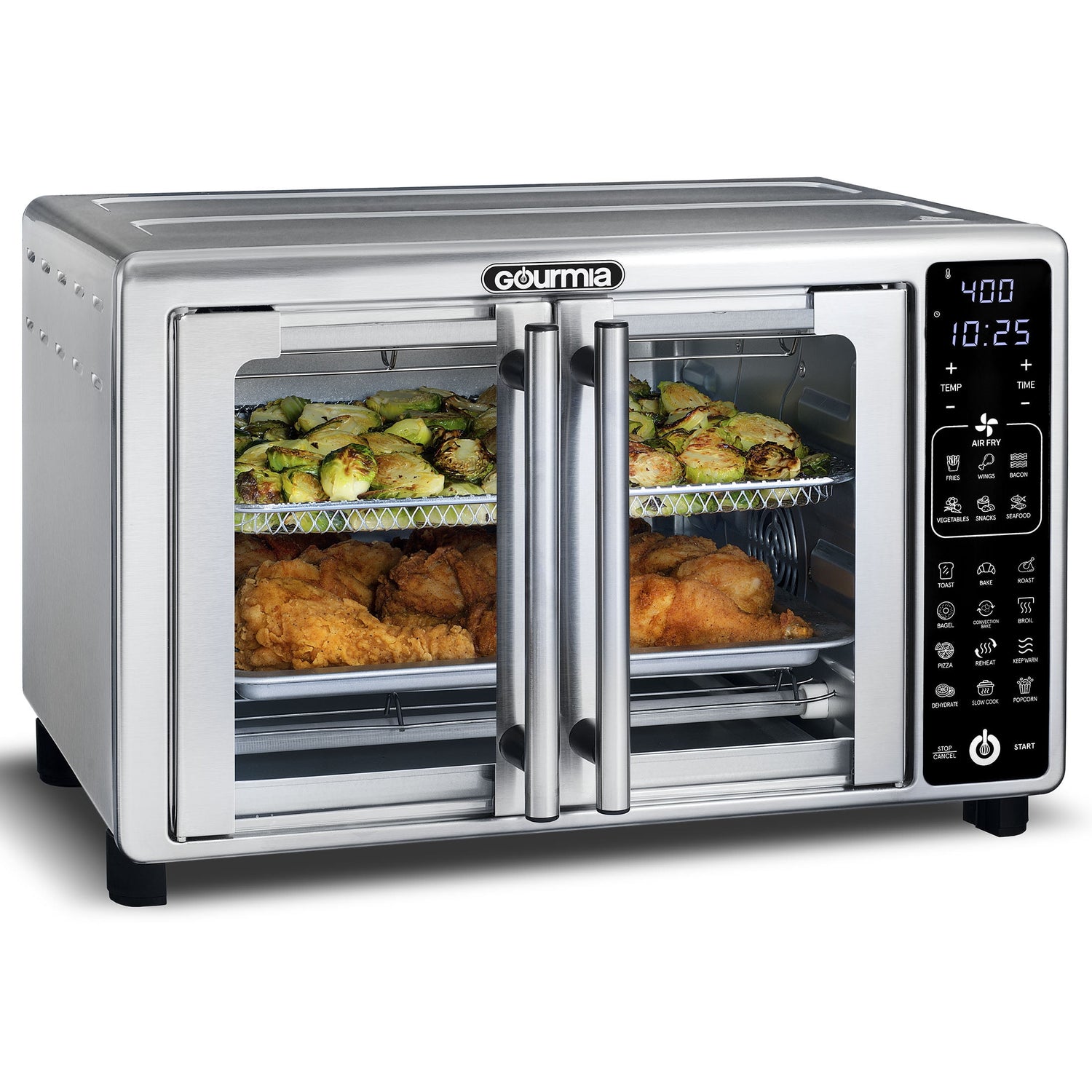 6-Slice Digital Toaster Oven Air Fryer with 19 One-Touch Presets in Stainless Steel