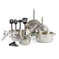 Stainless Steel Cook & Strain Cookware Set, 14 Pieces, Dishwasher Safe