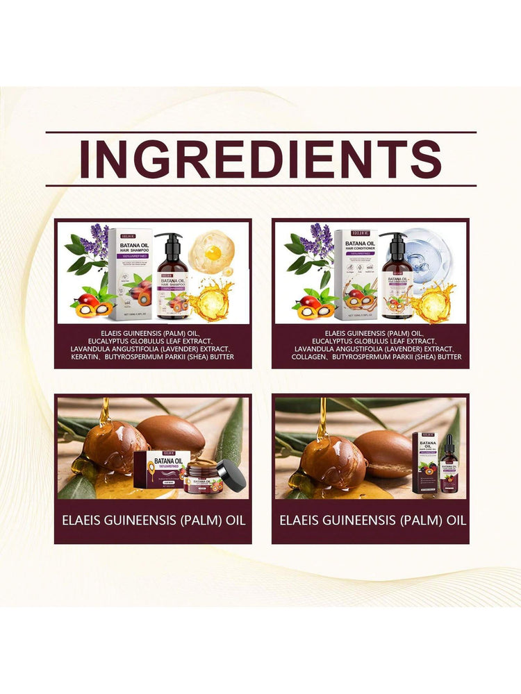 Batana Oil Volumizing Hair Care Set – 3-In-1 Fullness & Shine Boost Volume + Nourish + Glow